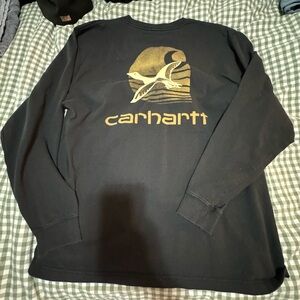 Carhartt Black and Gold Graphic Long Sleeve Tee